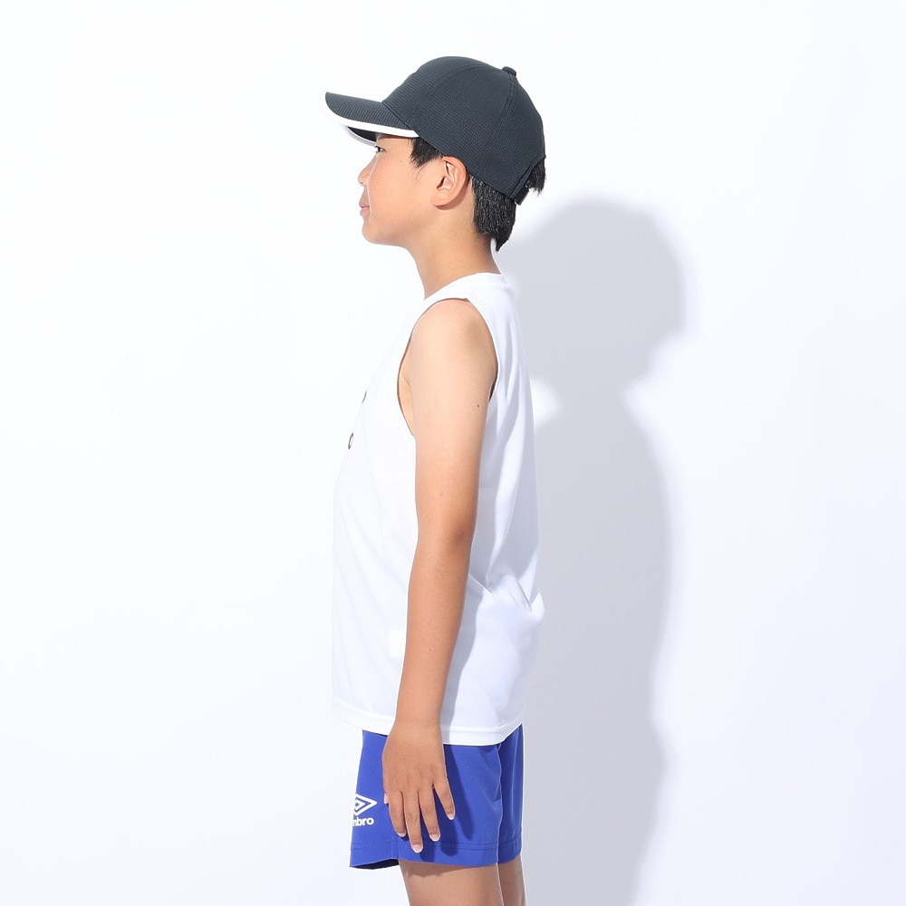 アンブロ（UMBRO）（キッズ）サッカーウェア ジュニア ノースリーブプラシャツ UUJXJA66 WHT 速乾