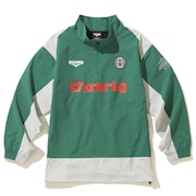 (キッズ)サッカーウェア ジュニア 裏起毛 メッシュ 長袖 ハーフジップ ピステシャツ 4F0016-SCWR-742EG GRN