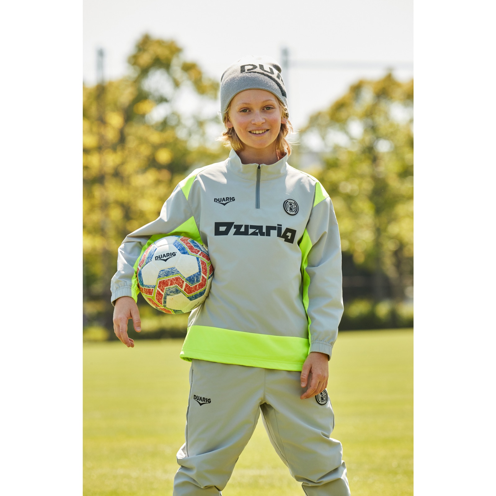 デュアリグ（DUARIG）（キッズ）サッカーウェア ジュニア 裏起毛 メッシュ 長袖 ハーフジップ ピステシャツ 4F0016-SCWR-742EG LGRY