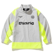 (キッズ)サッカーウェア ジュニア 裏起毛 メッシュ 長袖 ハーフジップ ピステシャツ 4F0016-SCWR-742EG LGRY