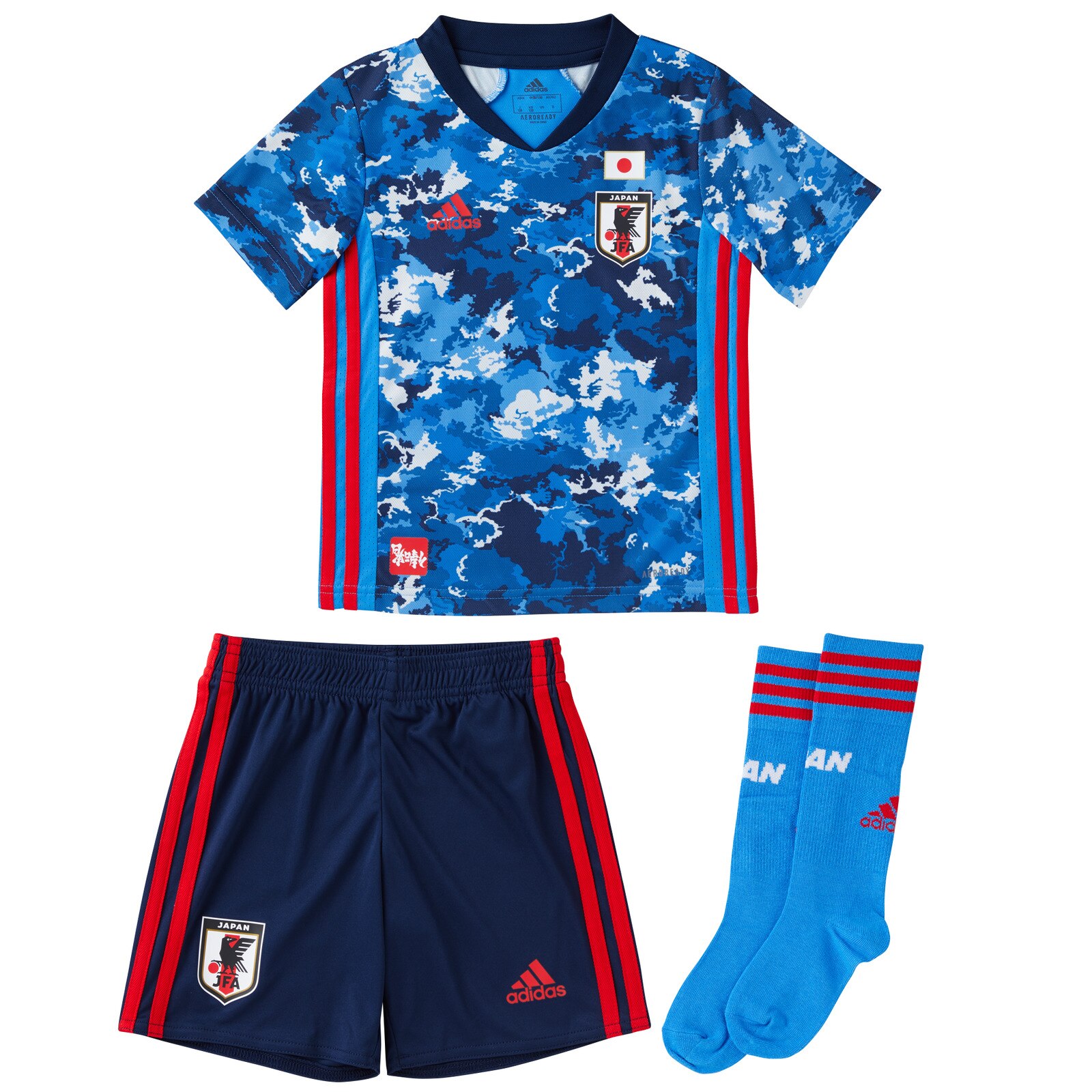 キッズ JFA サッカー日本代表 2020 ホーム ミニキット GEM15-ED7354の大画像