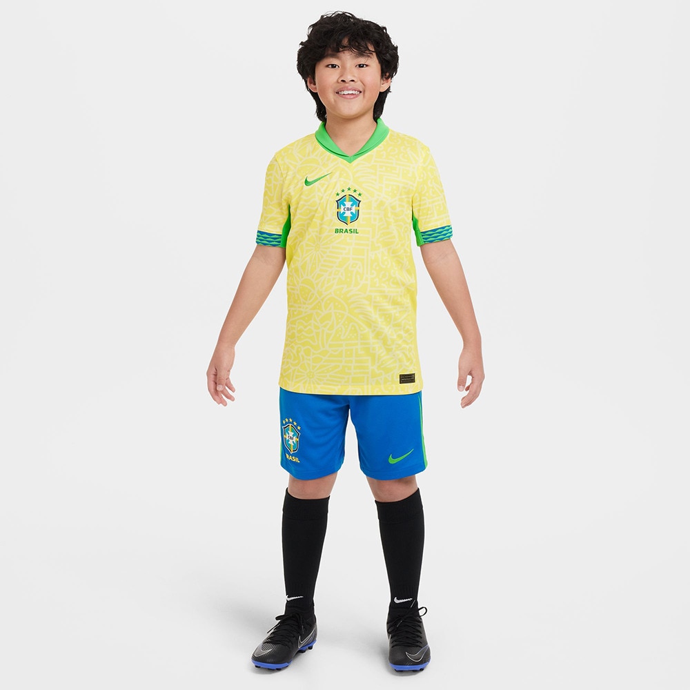 ナイキ（NIKE）（キッズ）ジュニア ブラジル 2024 スタジアム ホーム Dri-FIT サッカー レプリカ ユニフォーム FJ4409-706