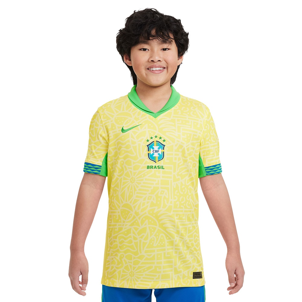 ナイキ（NIKE）（キッズ）ジュニア ブラジル 2024 スタジアム ホーム Dri-FIT サッカー レプリカ ユニフォーム FJ4409-706