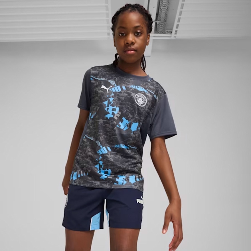 プーマ（PUMA）（キッズ）【新商品】キッズ 2024-25 マンチェスターシティ FC プレマッチ 半袖 シャツ 77915774