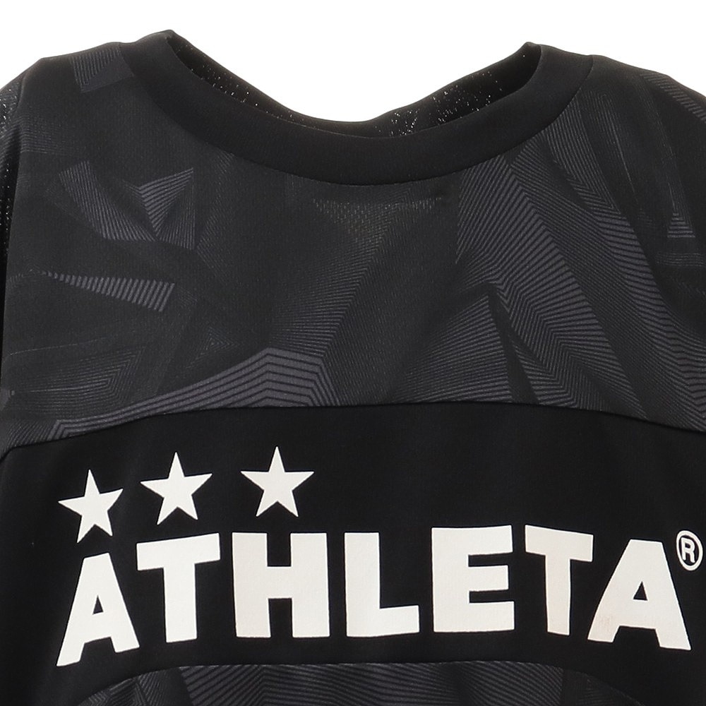 アスレタ（ATHLETA）（キッズ）サッカーウェア 半袖 Tシャツ ジュニア ニットメッシュ プラクティスシャツ 2343J BLK フットサルウェア  スポーツ用品はスーパースポーツゼビオ
