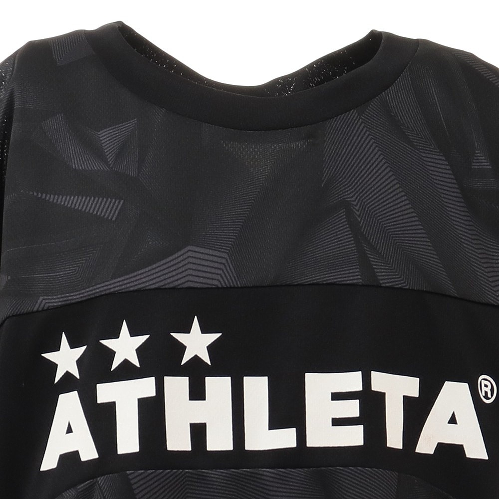 アスレタ（ATHLETA）（キッズ）サッカーウェア 半袖 Tシャツ ジュニア ニットメッシュ プラクティスシャツ 2343J BLK フットサルウェア