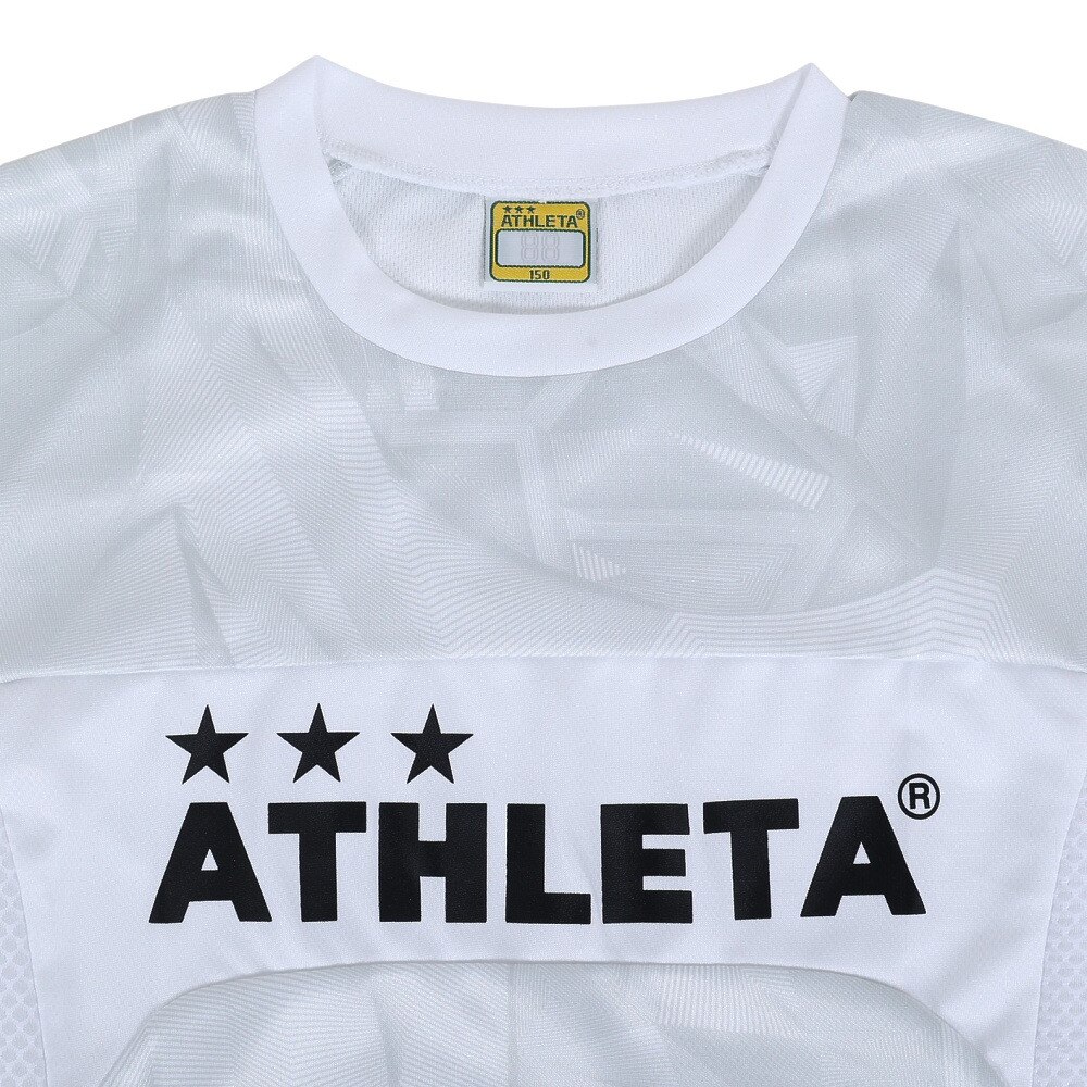 アスレタ（ATHLETA）（キッズ）サッカーウェア 半袖Tシャツ ジュニア ニットメッシュ プラクティスシャツ 2343J WHT フットサルウェア