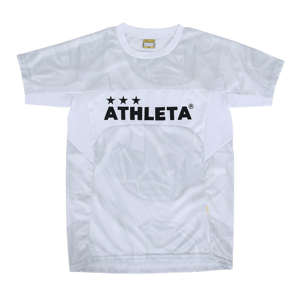 アスレタ（ATHLETA）（キッズ）サッカーウェア 半袖Tシャツ ジュニア ニットメッシュ プラクティスシャツ 2343J WHT フットサルウェア  スポーツ用品はスーパースポーツゼビオ