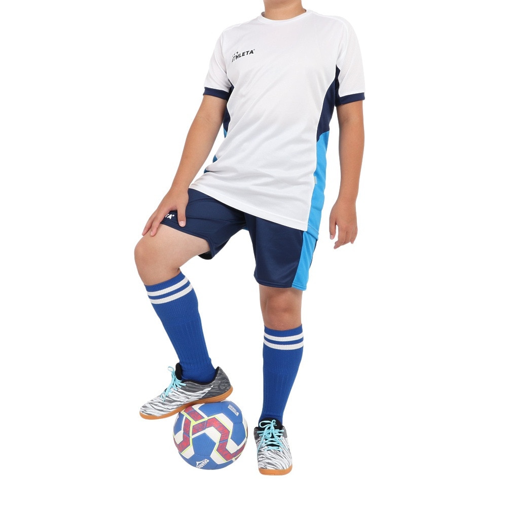 アスレタ（ATHLETA）（キッズ）サッカー フットサルウェア ジュニア プラクティス上下セット 2391J WHT