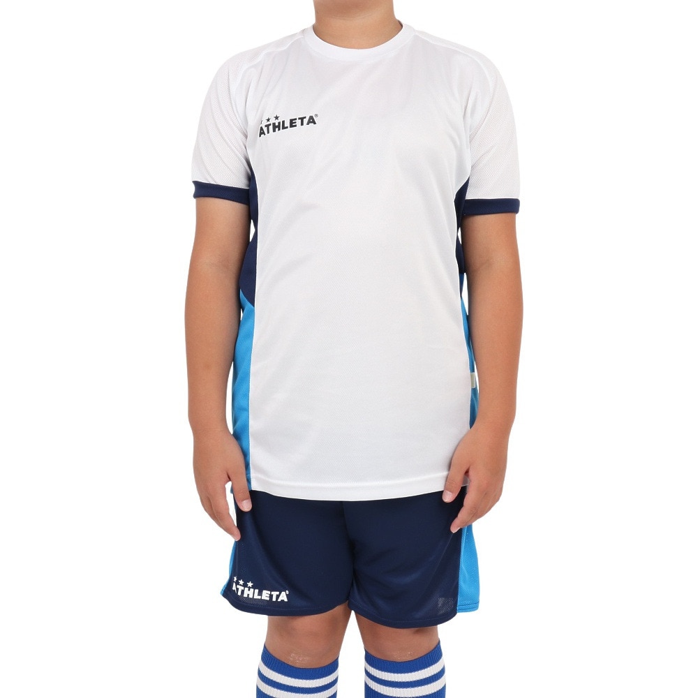 アスレタ（ATHLETA）（キッズ）サッカー フットサルウェア ジュニア プラクティス上下セット 2391J WHT