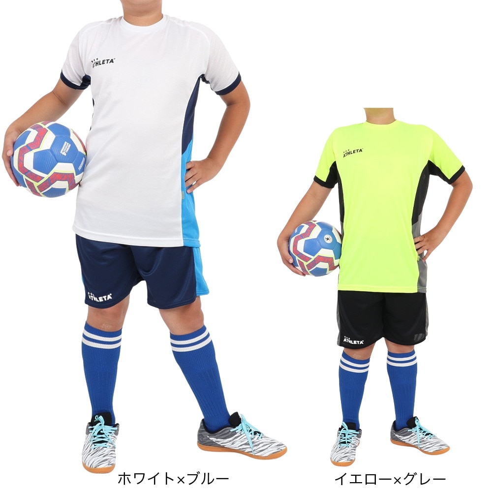アスレタ（ATHLETA）（キッズ）サッカー フットサルウェア ジュニア プラクティス上下セット 2391J WHT