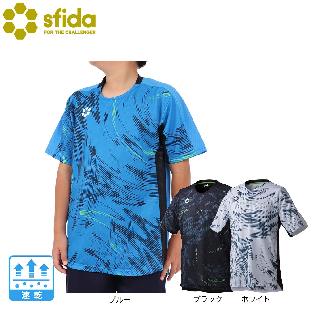 スフィーダ（SFIDA）（キッズ）サッカー フットサルウェア ジュニア TEAMPres プラクティスシャツ 半袖 SA-24805JR BLK/PCFC 速乾