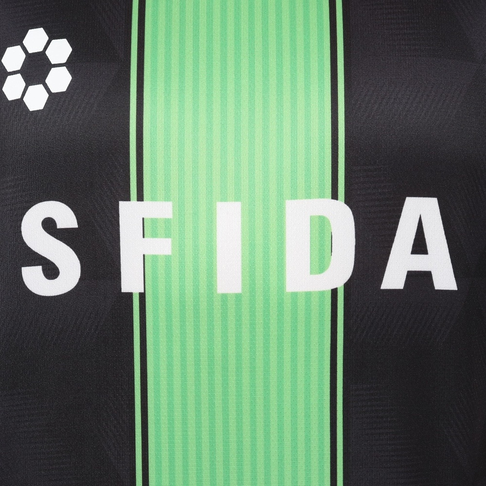 スフィーダ（SFIDA）（キッズ）サッカー フットサルウェア ジュニア プラクティスシャツ センターストライプ SA-24X30JR BLK/GRN FS