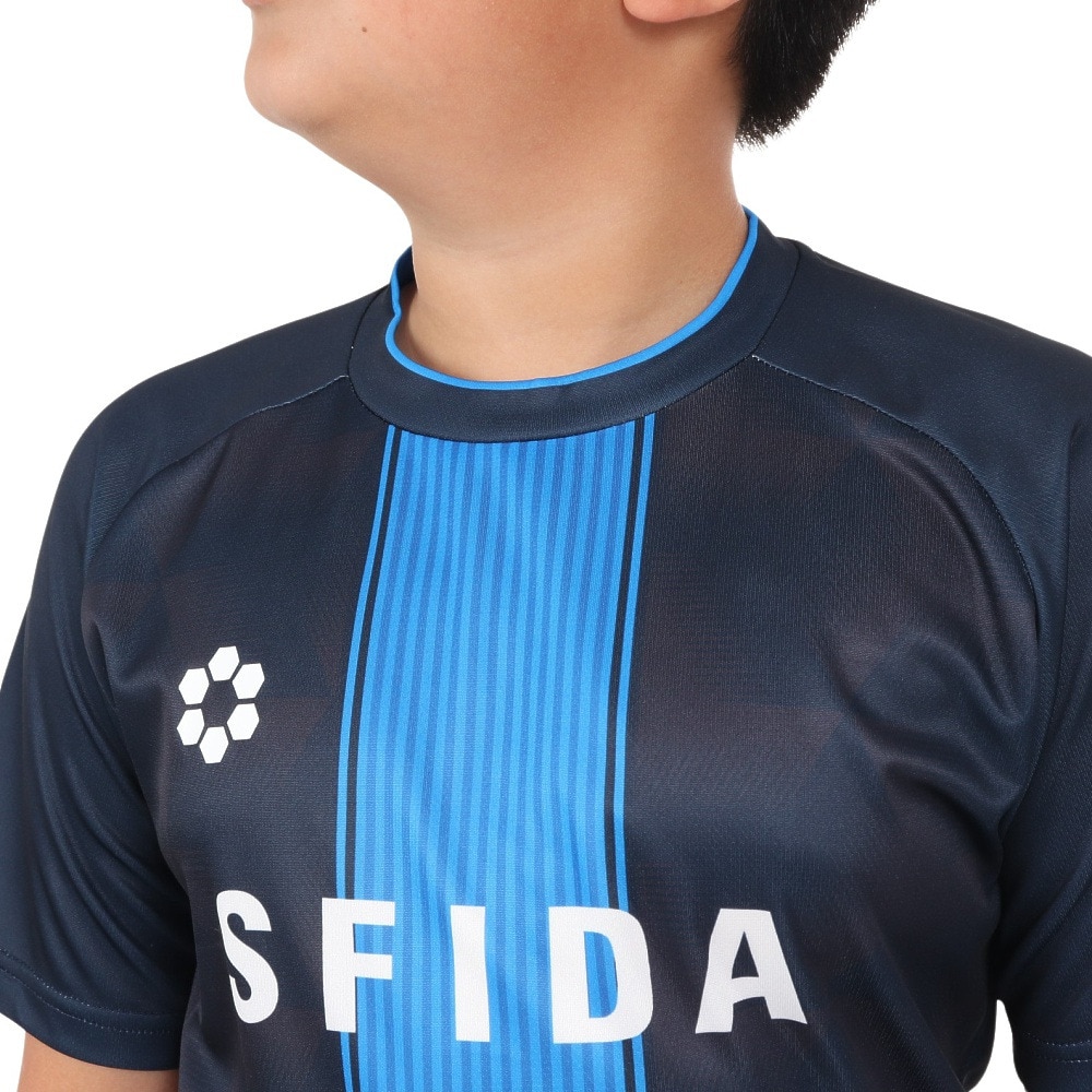 スフィーダ（SFIDA）（キッズ）サッカー フットサルウェア ジュニア プラクティスシャツ センターストライプ SA-24X30JR NVY/BR BLU