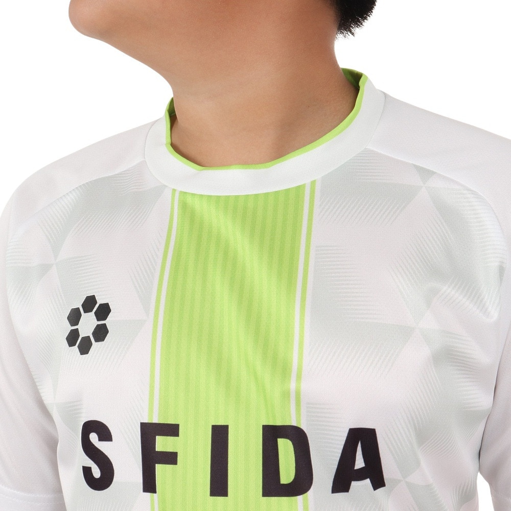 スフィーダ（SFIDA）（キッズ）サッカー フットサルウェア ジュニア プラクティスシャツ センターストライプ SA-24X30JR WHT/AD LIM