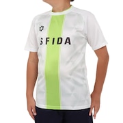 スフィーダ（SFIDA）（キッズ）サッカー フットサルウェア ジュニア プラクティスシャツ センターストライプ SA-24X30JR WHT/AD LIM