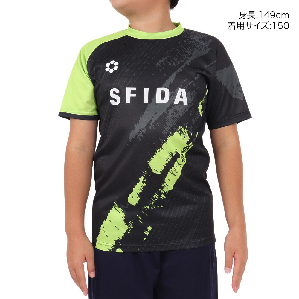 スフィーダ（SFIDA）（キッズ）サッカー フットサルウェア ジュニア プラクティスシャツ アシンメトリーグラフィック SA-24X31JR BLK