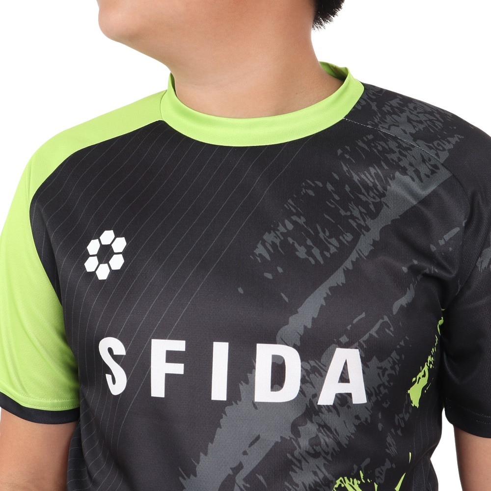 スフィーダ（SFIDA）（キッズ）サッカー フットサルウェア ジュニア プラクティスシャツ アシンメトリーグラフィック SA-24X31JR BLK