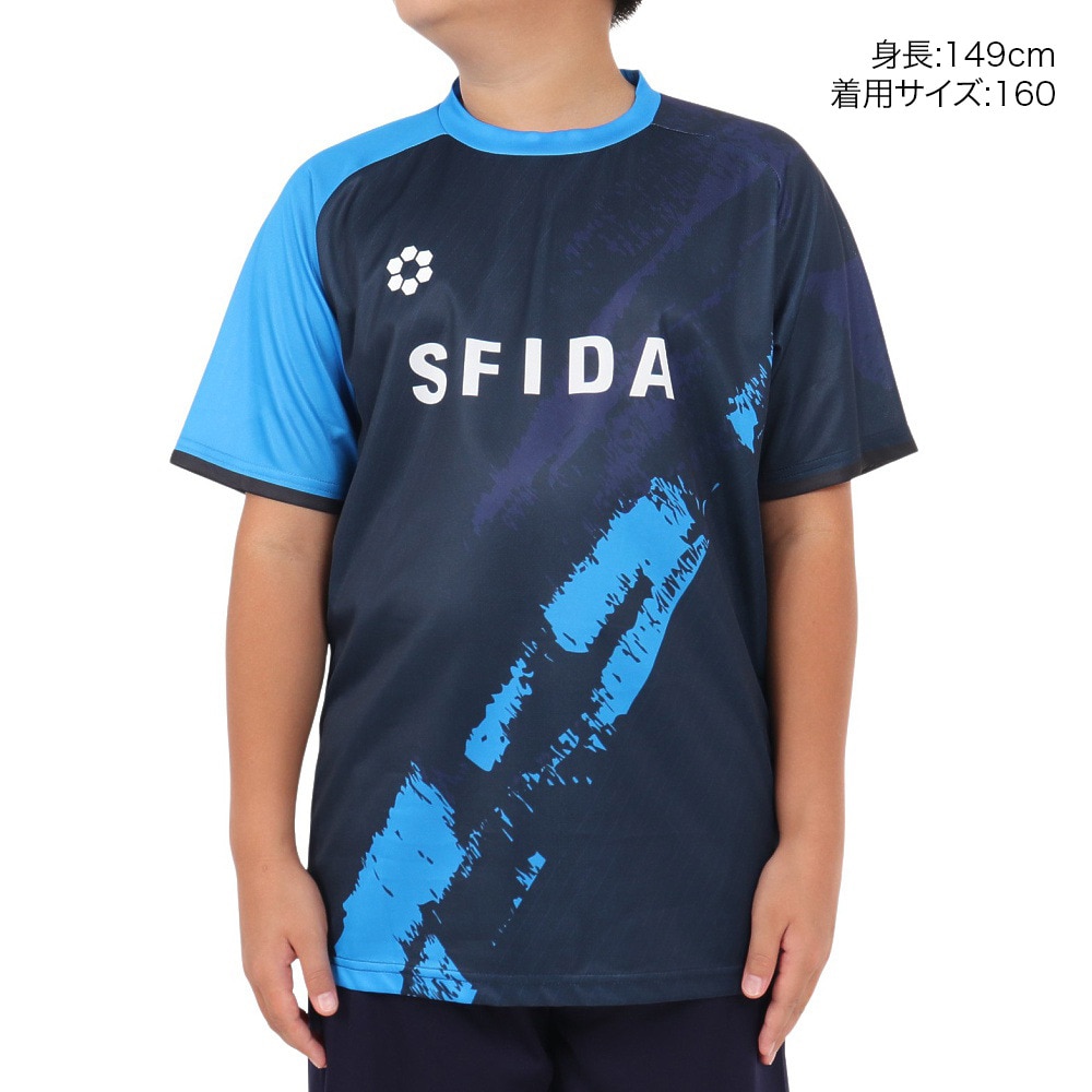 スフィーダ（SFIDA）（キッズ）サッカー フットサルウェア ジュニア プラクティスシャツ アシンメトリーグラフィック SA-24X31JR NVY