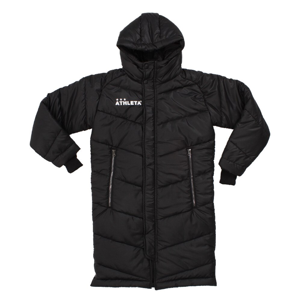ポイント15倍 多少の傷汚れありの為大奉仕 ジュニア ベンチコート 4123j Blkxblk ロングコート アウター 防寒 ブラック 黒 アスレタ スーパースポーツゼビオ