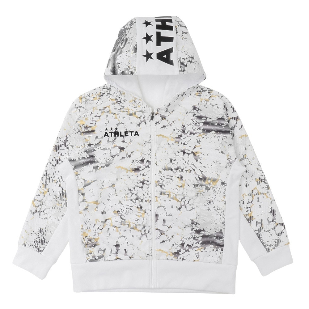 アスレタ（ATHLETA）（キッズ）サッカー フットサルウェア ジュニア 防風スウェット ジップ パーカー 3389J WHT