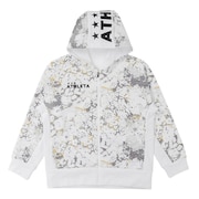 (キッズ)サッカー フットサルウェア ジュニア 防風スウェット ジップ パーカー 3389J WHT