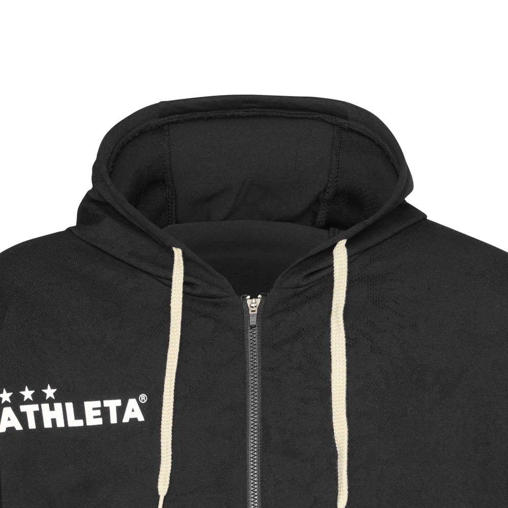 アスレタ（ATHLETA）（キッズ）サッカー フットサルウェア ジュニア ジャガードスウェット ジップパーカー 3381J BLK 速乾