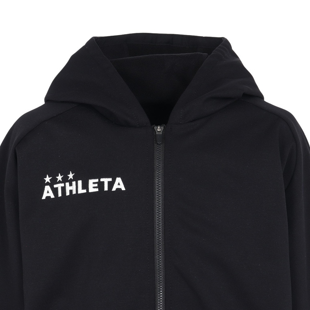 アスレタ（ATHLETA）（キッズ）サッカー フットサルウェア ジュニア 防風スウェット ZIP パーカー 3389J BLKBLK