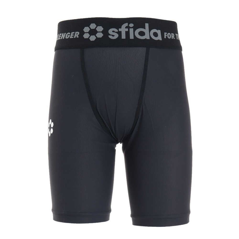 スフィーダ（SFIDA）（キッズ）ジュニア サッカー フットサル BP コンプレッションベースレイヤーハーフタイツ SA-21828JR BLK 冷感 速乾