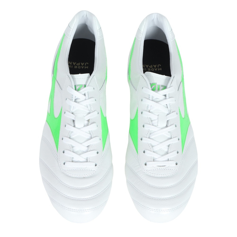 ミズノ（MIZUNO）（メンズ、レディース）サッカースパイク 土 天然芝 人工芝用 モレリア II JAPAN 緑 P1GA250137 お一人様一点まで