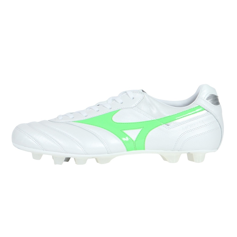 ミズノ（MIZUNO）（メンズ、レディース）サッカースパイク 土 天然芝 人工芝用 モレリア II JAPAN 緑 P1GA250137 お一人様一点まで