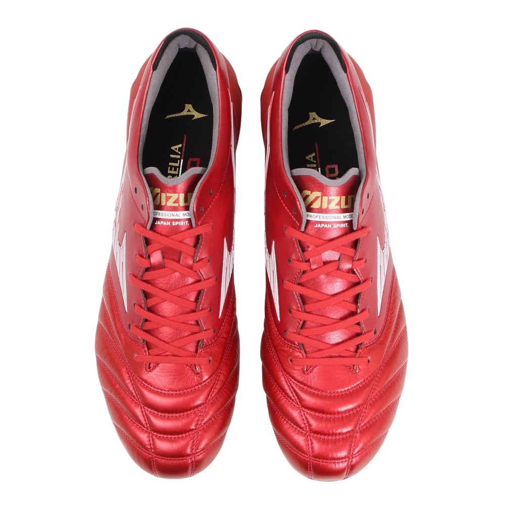 ミズノ（MIZUNO）（メンズ、レディース）サッカースパイク 天然芝 土 人工芝グラウンド用 サッカーシューズ モレリアネオ 4 JAPAN 赤 お一人様一点まで P1GA253060