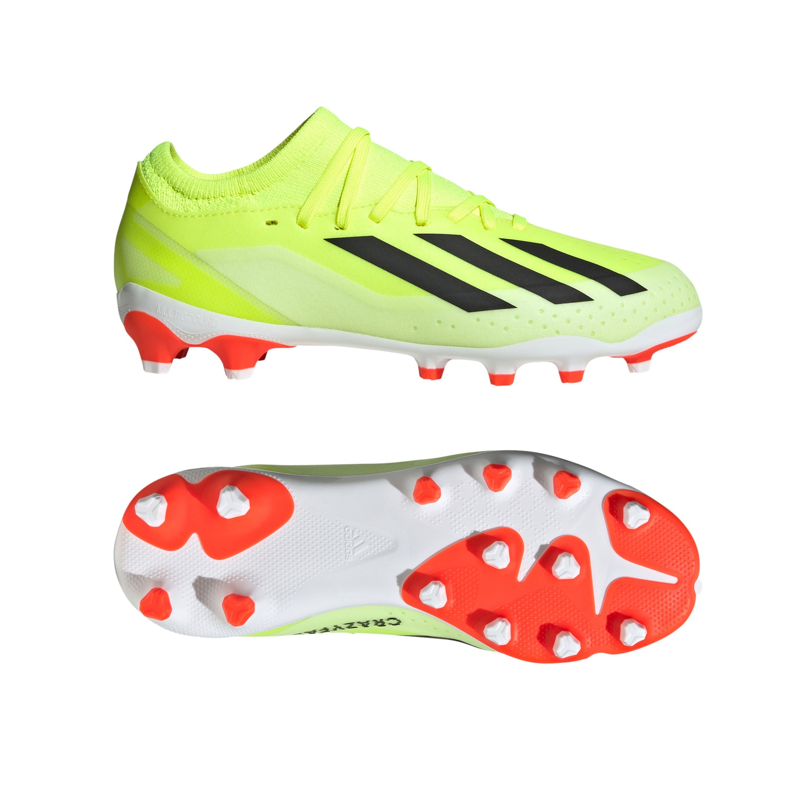 アディダス（adidas）（キッズ）ジュニアサッカースパイク 土 天然芝 人工芝用 サッカーシューズ エックス クレイジーファスト LEAGUE HG/AG IF0683
