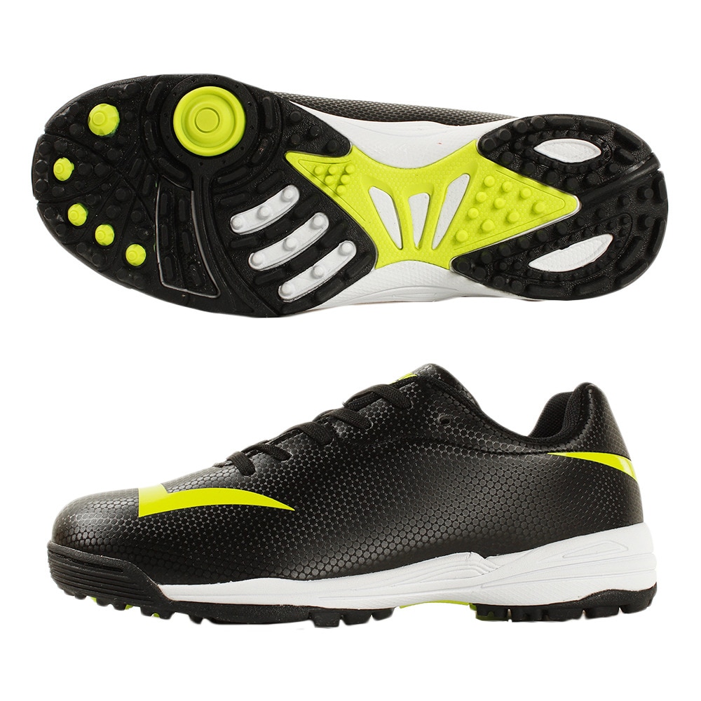 【多少の傷汚れありの為大奉仕】ジュニアサッカートレーニングシューズ LUCIEN TF 746D8SY0055BLK