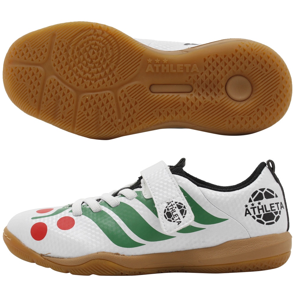 ジュニアサッカーインドアトレーニングシューズ XE-279J WHT ベルクロ サッカーシューズ 室内 屋内