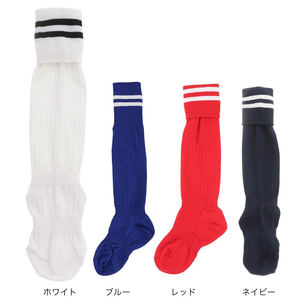 デュアリグ（DUARIG）（キッズ）サッカー ソックス ジュニア 吸汗速乾 ラインストッキング 1足組 750D9OK002-RED-J 靴下 子供