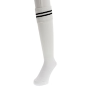 (メンズ)サッカー ソックス 吸汗速乾 ライン ストッキング 1足組 750D9OK002-WHT-M 白 靴下