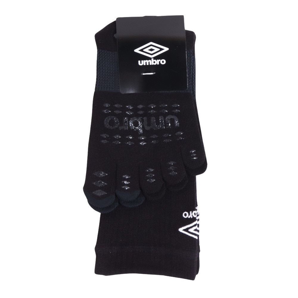 アンブロ（UMBRO）（レディース、キッズ）サッカー ソックス 靴下 五本指ミドルソックス UAS8422 BLK 24 22-24cm