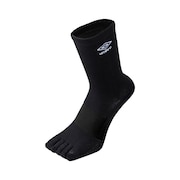 (レディース、キッズ)サッカー ソックス 靴下 五本指ミドルソックス UAS8422 BLK 24 22-24cm