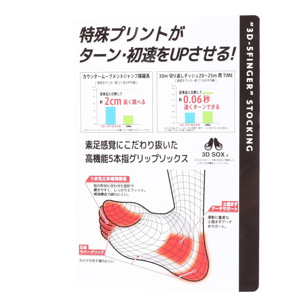 アンブロ（UMBRO）（メンズ）サッカー ソックス 靴下 五本指ミドルソックス UAS8422 BLK 27 25-27cm