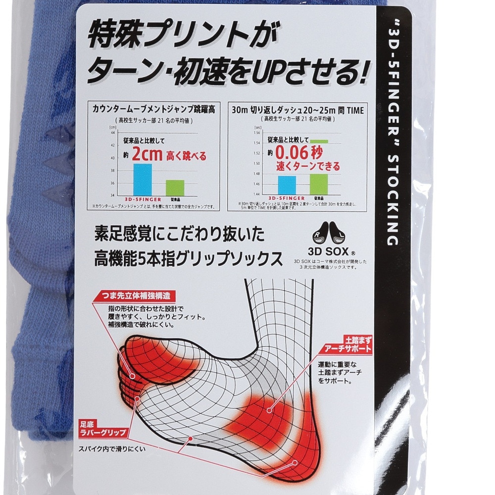 アンブロ（UMBRO）（メンズ）サッカー ソックス 靴下 五本指ミドルソックス UAS8422 BLU 27 25-27cm