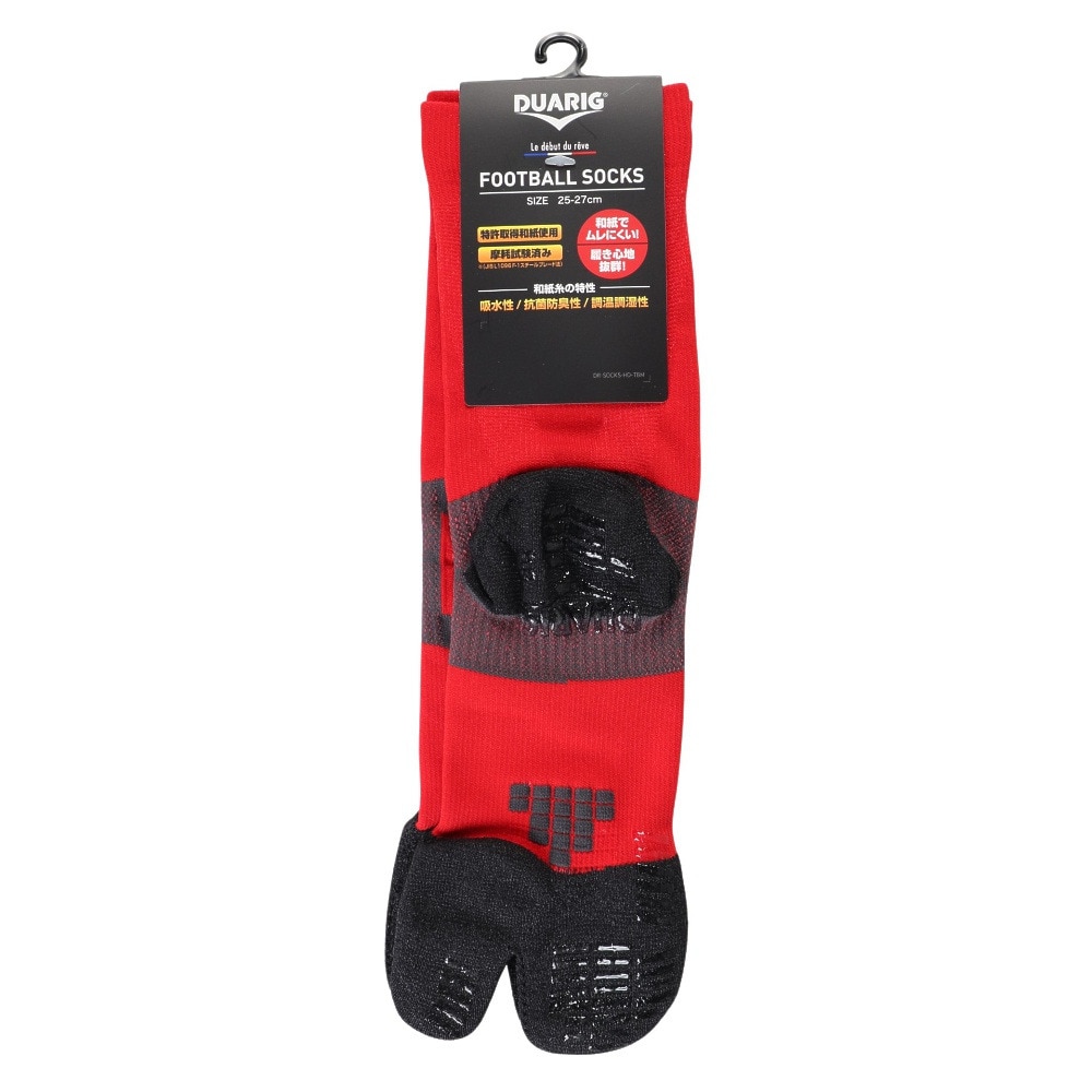 デュアリグ（DUARIG）（メンズ）サッカー ソックス 靴下 和紙ソックス 足袋型 4S0026-SCAC-750KM RED