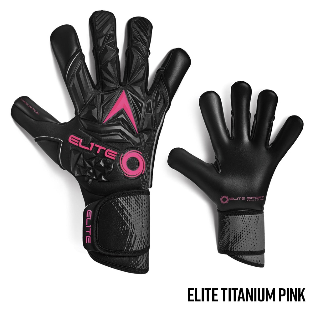 エリートスポーツ（Elite Sports）（メンズ）キーパーグローブ サッカー ELITE TITANIUM PINK ELG-24804 BLK/PNK