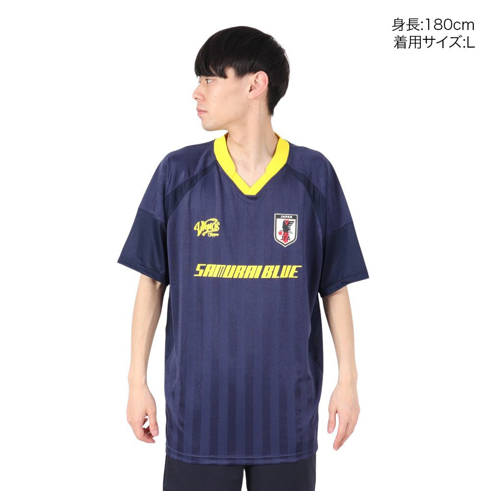 日本サッカー協会（JFA）（メンズ、レディース）デザインTシャツ NVY L JO-410-L