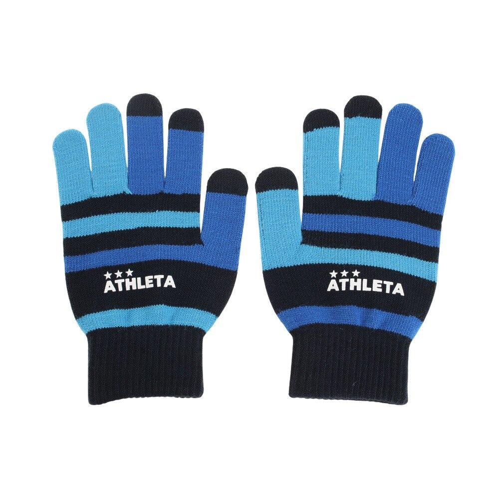 アスレタ（ATHLETA）（メンズ）サッカー ニットグローブ XE-386 NVY スマホ対応 フットサル 防寒 手袋