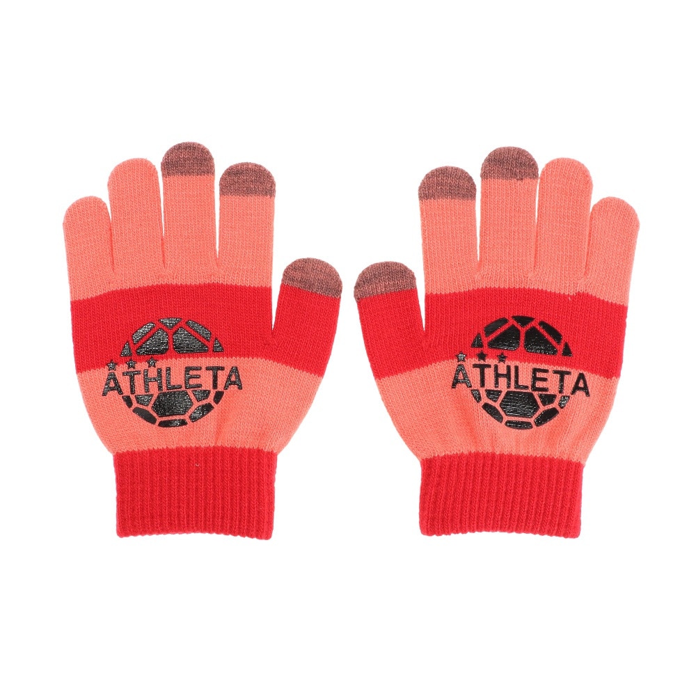 アスレタ（ATHLETA）（キッズ）サッカー 防寒 手袋 ジュニア フィールドニットグローブ 5276J RED