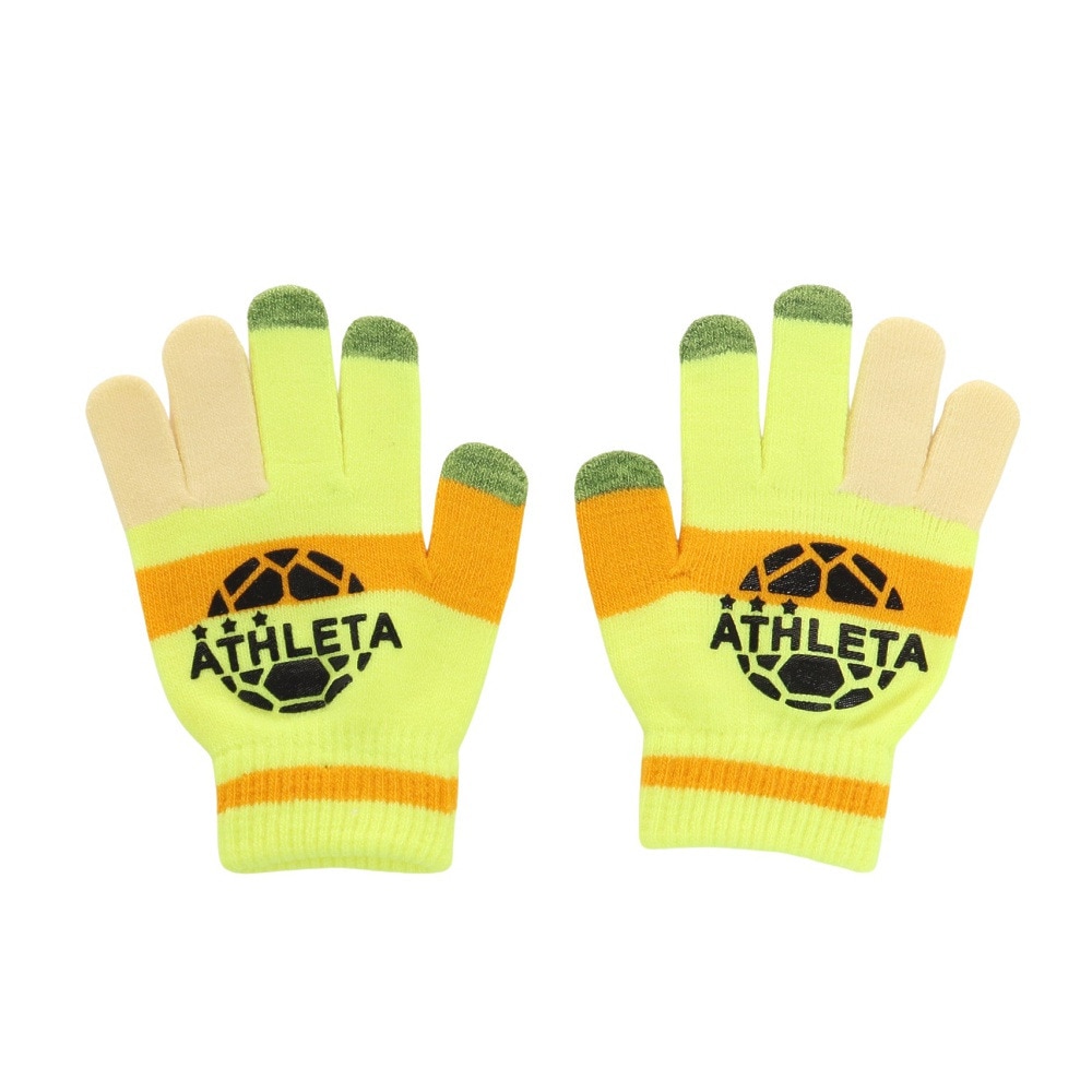 アスレタ（ATHLETA）（キッズ）サッカー 防寒 手袋 ジュニア フィールドニットグローブ 5298J YEL