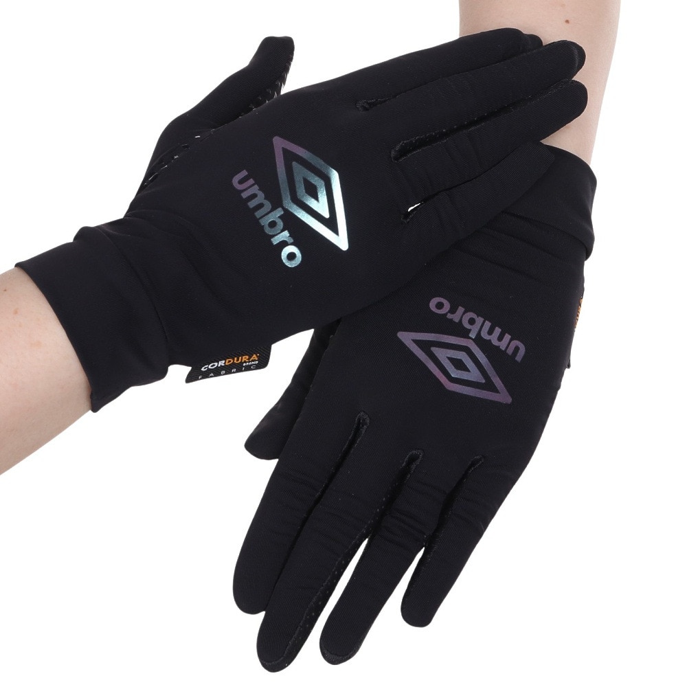 アンブロ（UMBRO）（メンズ、レディース、キッズ）サッカー UVカット 手袋 クーリンググローブ UUATJD04 BK