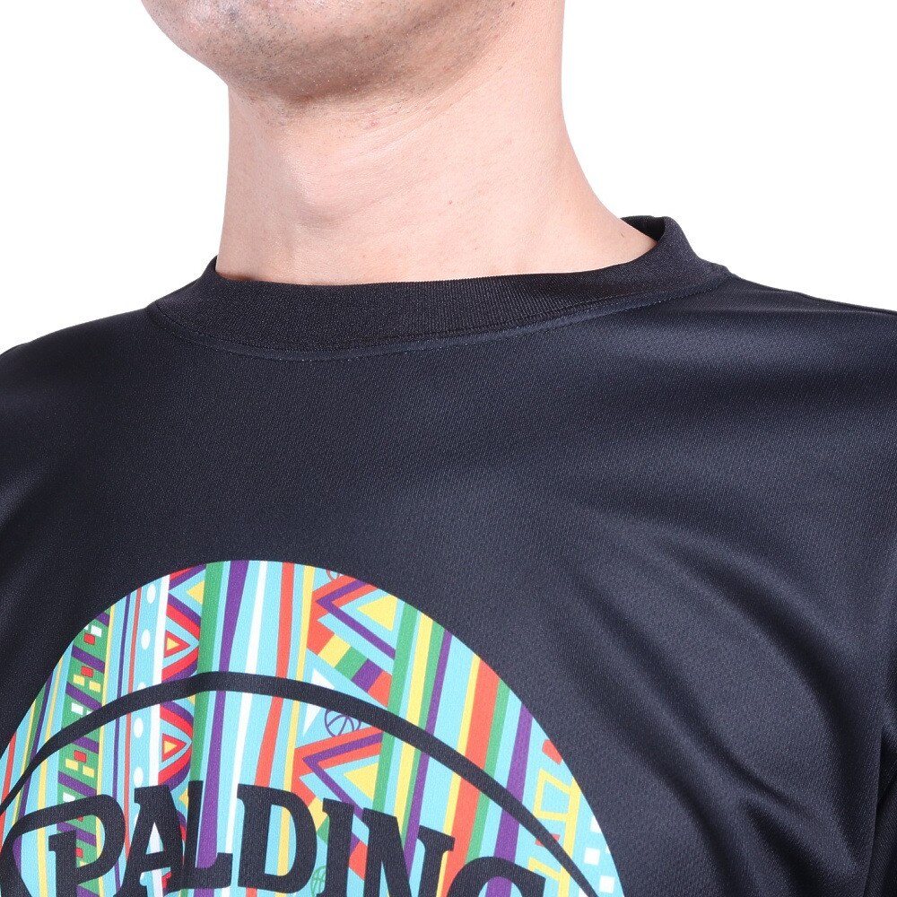 スポルディング（SPALDING）（メンズ）バスケットボールウェア UVカット Tシャツ アフリカントライバルボール SMT22005