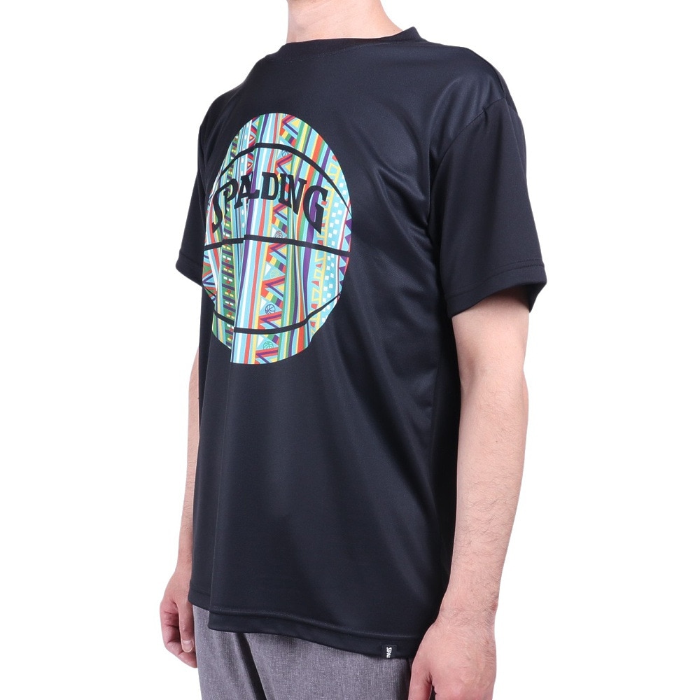 スポルディング（SPALDING）（メンズ）バスケットボールウェア UVカット Tシャツ アフリカントライバルボール SMT22005